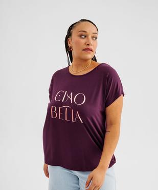 Tee-shirt femme grande taille à manches courtes avec motifs vue4 - GEMO (G TAILLE) - GEMO