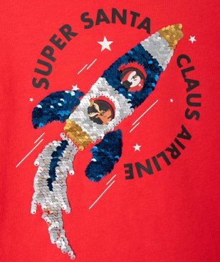 Tee-shirt de Noël garçon imprimé à sequins réversibles vue3 - GEMO (ENFANT) - GEMO