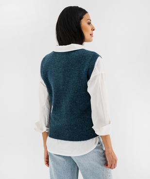 Gilet sans manches en maille chaude et extensible femme vue3 - GEMO(FEMME PAP) - GEMO