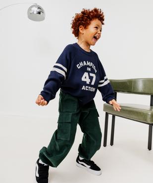 Pull look sport en viscose à motif et emmanchures raglan garçon vue5 - GEMO (ENFANT) - GEMO