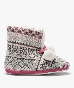 Chaussons femme boots en maille jacquard multicolore vue1 - GEMO(HOMWR FEM) - GEMO
