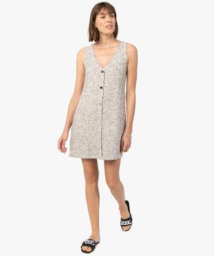 Robe femme en maille aspect tweed avec fil pailleté vue1 - GEMO(FEMME PAP) - GEMO