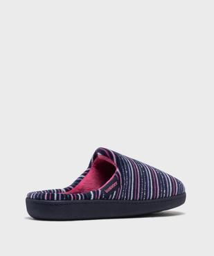 Chaussons mules à rayures et paillettes femme - Isotoner vue4 - ISOTONER - GEMO