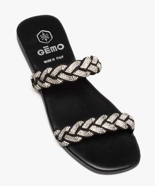 Mules femme à talon plat et brides strass tressées vue5 - GEMO (CASUAL) - GEMO