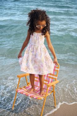 Robe à bretelles en coton à motifs fleuris fille vue1 - GEMO (ENFANT) - GEMO