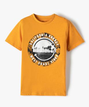 Tee-shirt garçon à manches courtes à motif palmier vue1 - GEMO (JUNIOR) - GEMO