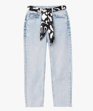 Jean délavé coupe cropped straight taille haute femme vue4 - GEMO(FEMME PAP) - GEMO