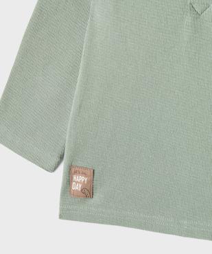 Tee-shirt manches longues en maille nid d’abeille bébé garçon vue2 - GEMO 4G BEBE - GEMO