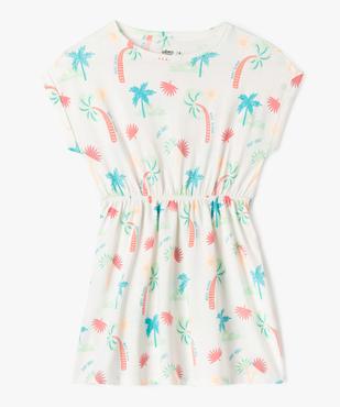 Robe à manches courtes imprimée en coton fille vue1 - GEMO 4G FILLE - GEMO