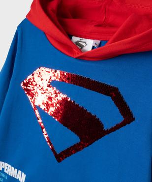 Sweat à capuche avec motif Spiderman en sequins réversibles garçon - Marvel vue2 - SUPERMAN - GEMO