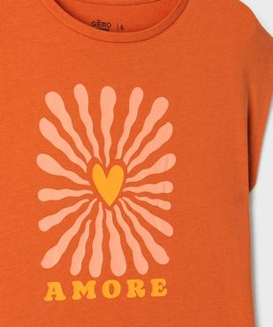 Tee-shirt imprimé à manches ultra courtes fille vue2 - GEMO 4G FILLE - GEMO