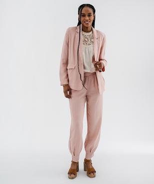 Pantalon en Tencel® coupe ample resserrée aux chevilles femme vue4 - GEMO 4G FEMME - GEMO