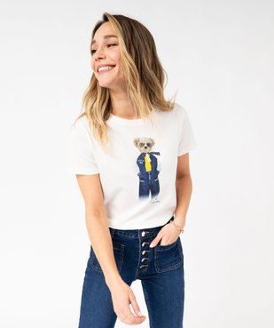 Tee-shirt manches courtes ample imprimé femme - LuluCastagnette vue1 - LULUCASTAGNETTE - GEMO
