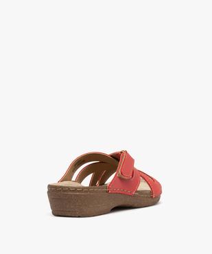 Mules confort à brides croisées scratch et talon compensé femme vue4 - G'FLEX GEMO FOR GOOD - GEMO