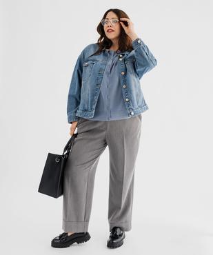 Gilet à col rond en maille fine femme grande taille vue4 - GEMO (G TAILLE) - GEMO