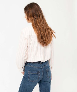 Chemise femme légères à rayures ajourées vue3 - GEMO(FEMME PAP) - GEMO
