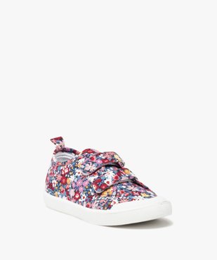 Baskets fille en toile imprimée fleurs fermeture scratch vue2 - GEMO (ENFANT) - GEMO