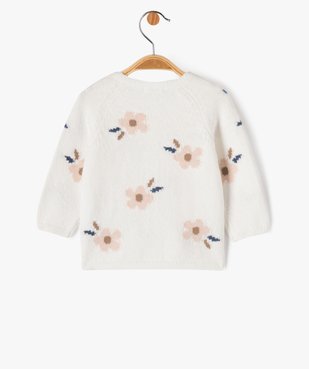 Gilet en maille douce et fleurie bébé fille - LuluCastagnette vue4 - LULUCASTAGNETTE - GEMO