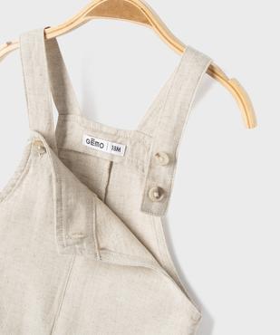 Salopette courte en coton et lin bébé garçon vue2 - GEMO(BEBE DEBT) - GEMO