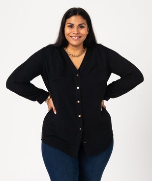 Chemise à manches longues texturée femme grande taille vue1 - GEMO 4G GT - GEMO