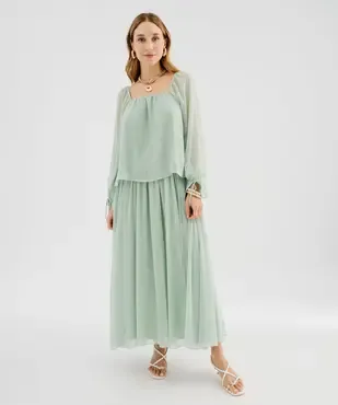 Blouse manches longues en voile femme vue5 - GEMO 4G FEMME - GEMO