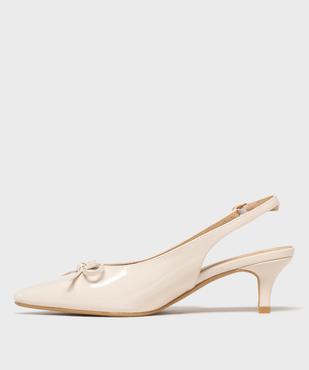 Escarpins vernis kitten heels à bout pointu et talon ouvert femme vue3 - FOLLOW ME - GEMO