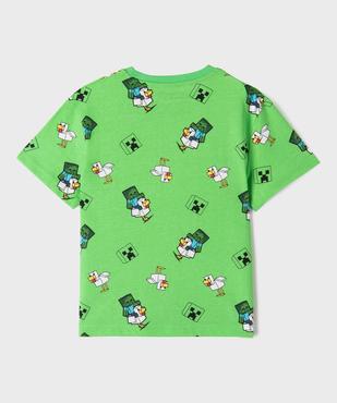 Tee-shirt manches courtes imprimé garçon - Minecraft vue5 - MINECRAFT - GEMO