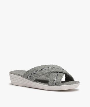 Mules femme confort à brides en tissu éponge vue2 - GEMO(HOMWR FEM) - GEMO