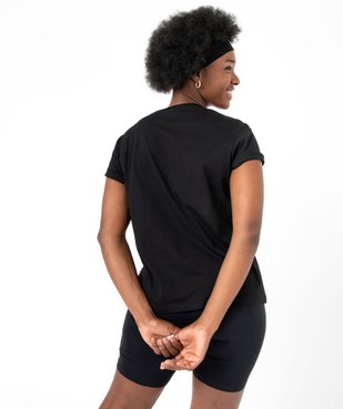 Tee-shirt à manches courtes avec col V roulotté femme vue7 - GEMO(FEMME PAP) - GEMO