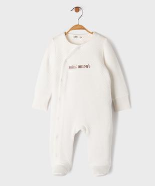 Pyjama dors-bien à ouverture devant avec moufles intégrées bébé vue1 - GEMO(BB COUCHE) - GEMO