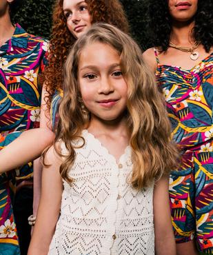 Gilet sans manches en maille ajourée fille vue1 - GEMO (ENFANT) - GEMO