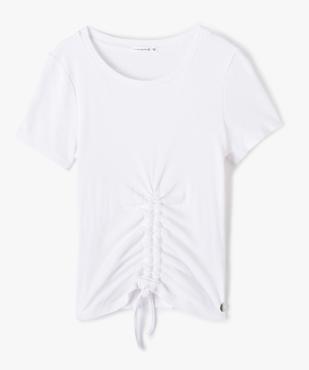 Tee-shirt fille à manches courtes en maille côtelée - LuluCastagnette vue1 - LULUCASTAGNETTE - GEMO