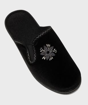 Chaussons mules dessus velours avec talon compensé femme vue5 - G'FLEX - GEMO