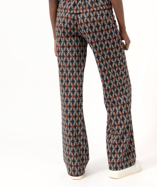 Pantalon large en maille à motifs graphiques femme vue3 - GEMO(FEMME PAP) - GEMO