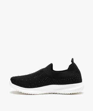 Baskets fille running unies à strass et sans lacets  vue3 - GEMO (ENFANT) - GEMO