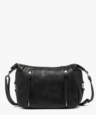 Sac femme forme besace multipoche avec zips décoratifs vue1 - GEMO (ACCESS) - GEMO