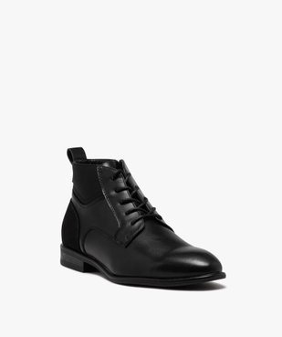 Boots homme unies style casual à lacets et à zip vue2 - GEMO(URBAIN) - GEMO