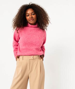 Pull col montant en grosse maille femme - Gémo x Melissaallbb vue2 - GEMO(FEMME PAP) - GEMO