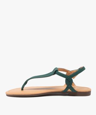 Sandales femme à talon plat et bride entre-doigts vue3 - GEMO (CASUAL) - GEMO