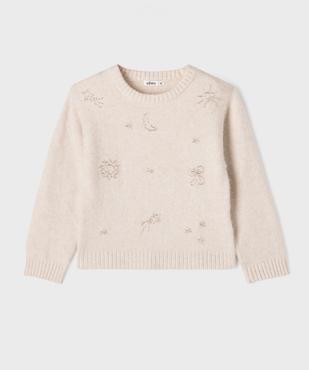 Pull brodé de perles en maille douce et chaude fille vue2 - GEMO (ENFANT) - GEMO