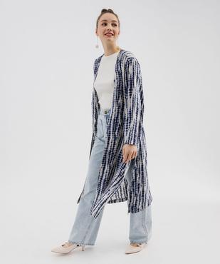 Blouse longue manches 3/4 en viscose tie-and-dye femme vue1 - GEMO(FEMME PAP) - GEMO