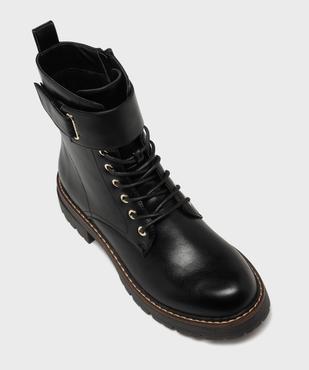 Boots montantes look rangers à épaisse semelle crantée femme vue5 - 5 MILES - GEMO