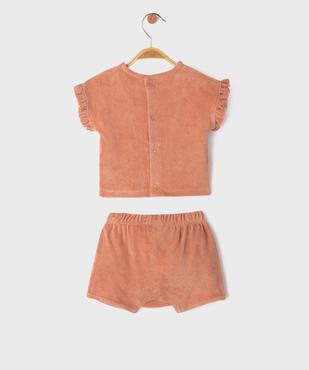 Pyjashort 2 pièces en textile éponge bébé fille vue4 - GEMO(BB COUCHE) - GEMO