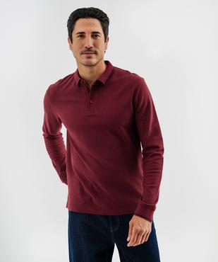 Polo à manches longues en maille fantaisie homme vue1 - GEMO 4G HOMME - GEMO