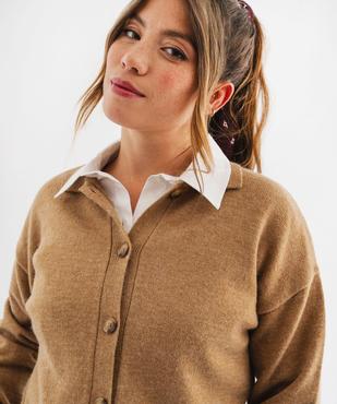 Gilet court à col polo femme vue3 - GEMO(FEMME PAP) - GEMO