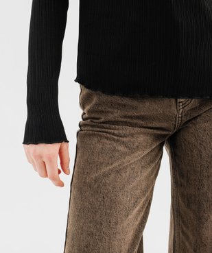Tee-shirt manches longues en maille côtelée extensible femme vue2 - GEMO(FEMME PAP) - GEMO