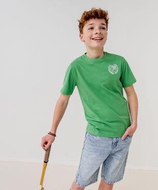 Tee-shirt manches courtes en coton imprimé devant et dos garçon vue4 - GEMO 4G GARCON - GEMO