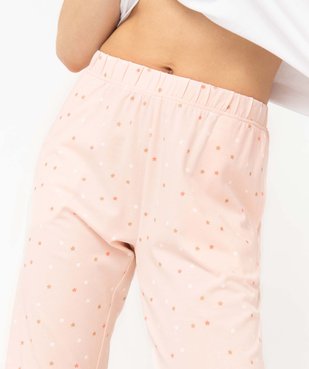 Pantalon de pyjama imprimé avec bas élastiqué femme vue2 - GEMO 4G FEMME - GEMO
