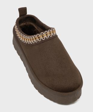 Boots basses fourrées à semelle plateforme crantée femme vue5 - 5 MILES - GEMO
