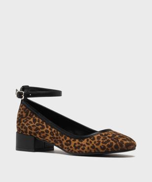 Ballerines motif léopard à petit talon femme - Follow Me vue2 - FOLLOW ME - GEMO